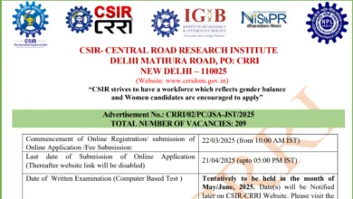 Delhi CSIR CRRI Junior Stenographer & Junior Secretariat Assistant Recruitment 2025 Apply Online for 209 Posts