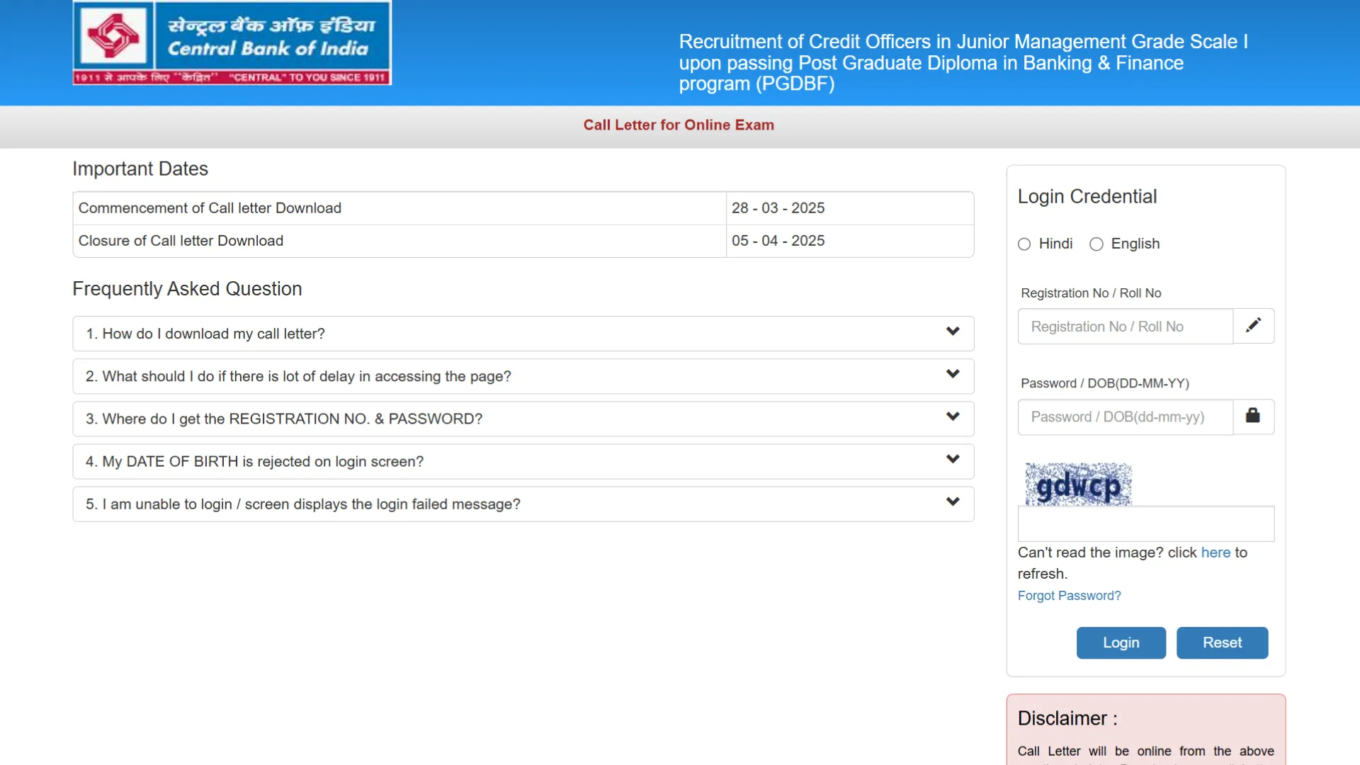 Central Bank Credit Officer Recruitment 2025 Admit Card Out for 1000 Posts, Download Now