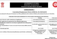 Railway RRB Assistant Loco Pilot (ALP) Recruitment 2025 Notification Released and Apply Online for 9970 Posts