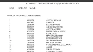 UPSC Combined Defence Service Exam II Second Examination 2024 Download OTA Final Result for 459 Post