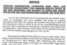 CAPF BSF HCM & ASI Steno (1760 Posts) Exam Date & Admit Card 2025 Released, Check Now