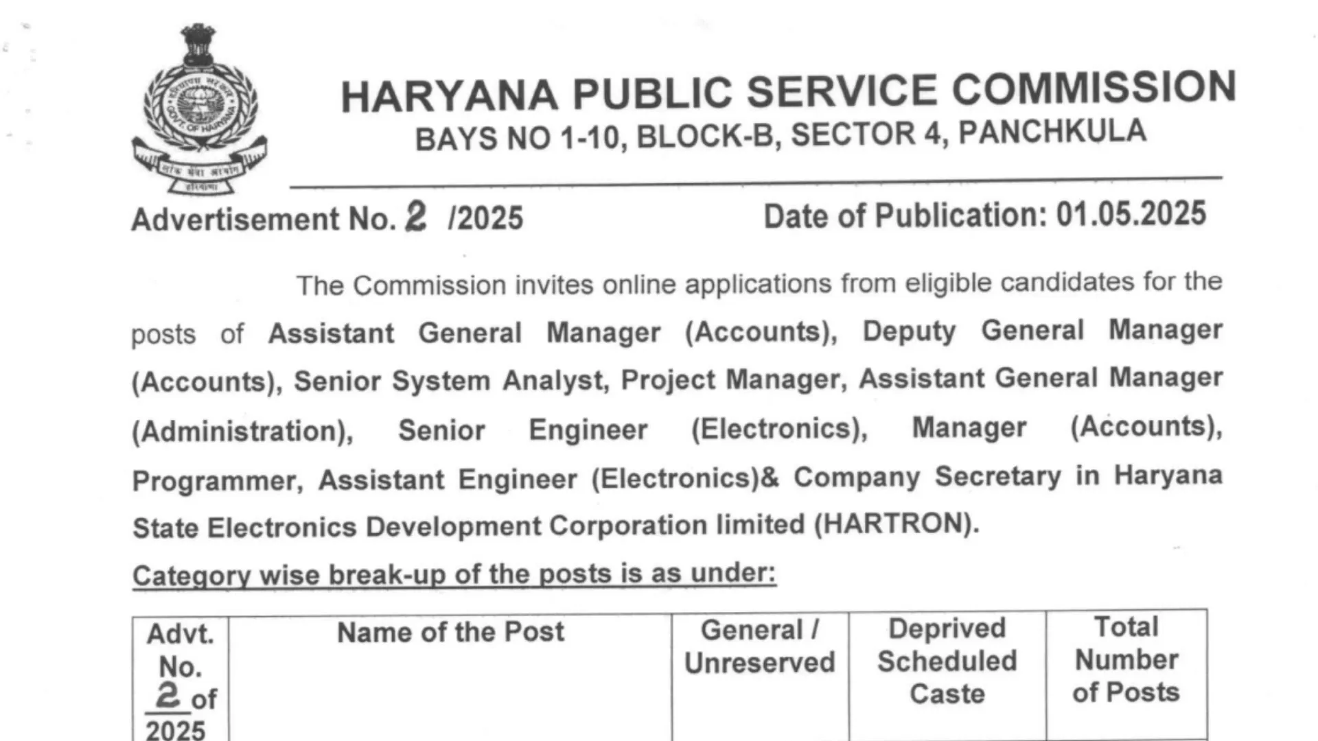 HPSC Manager, Assistant Engineer and Other Posts Recruitment 2025 Notification Released, Apply Online