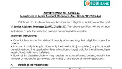 IDBI Bank Junior Assistant Manager (JAM) Recruitment 2025 Notification Released and Apply Online for 676 Posts