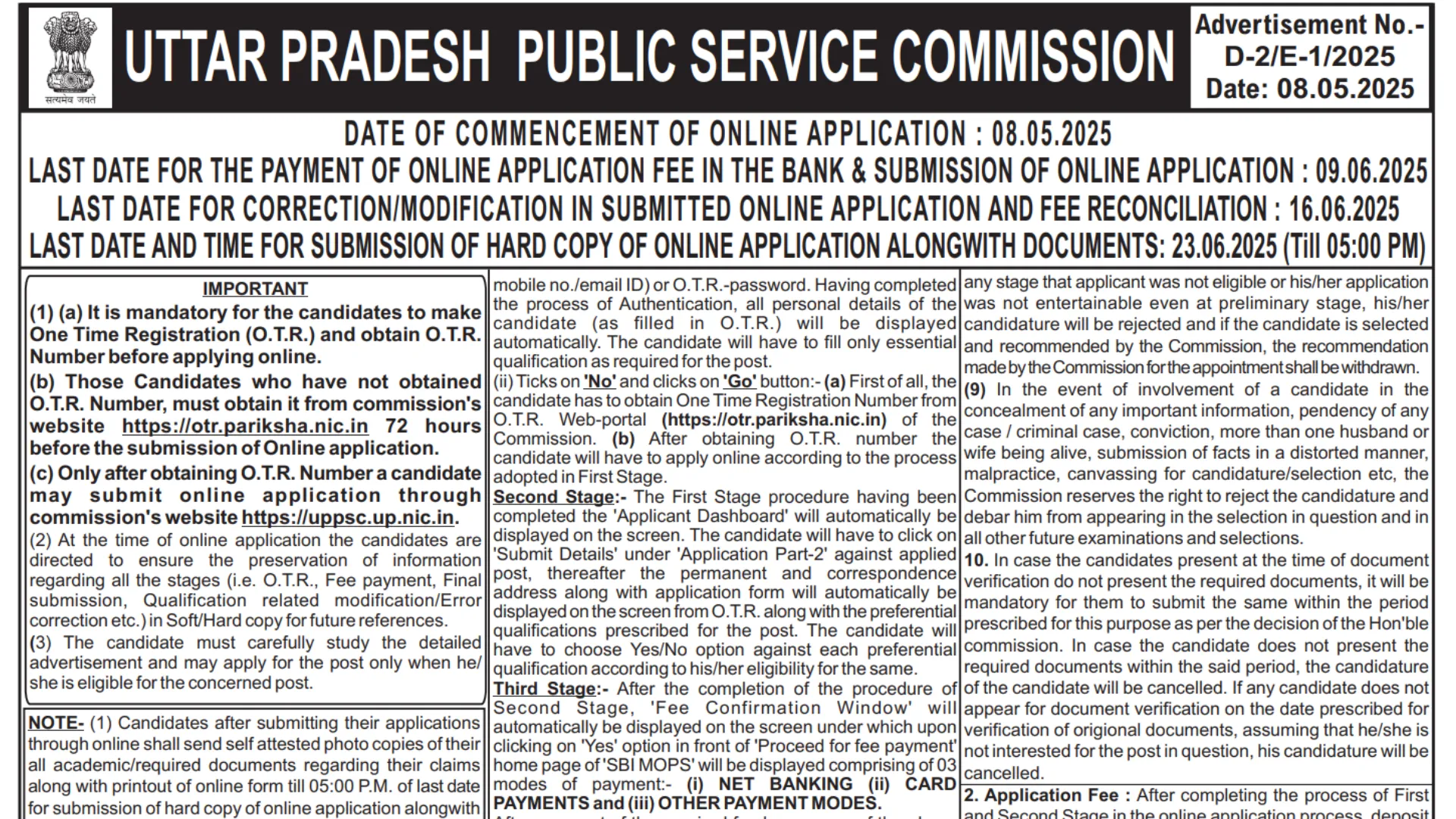 UPPSC Recruitment 2025 Notification Released for 50 Various Posts, Apply Online