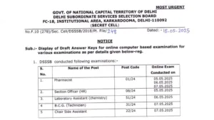 Delhi DSSSB Answer Key 2025 Released, Check From This Link