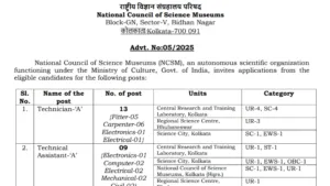 NCSM Technician, Office Assistant & Other Posts Recruitment 2025 Notification Released and Apply Online
