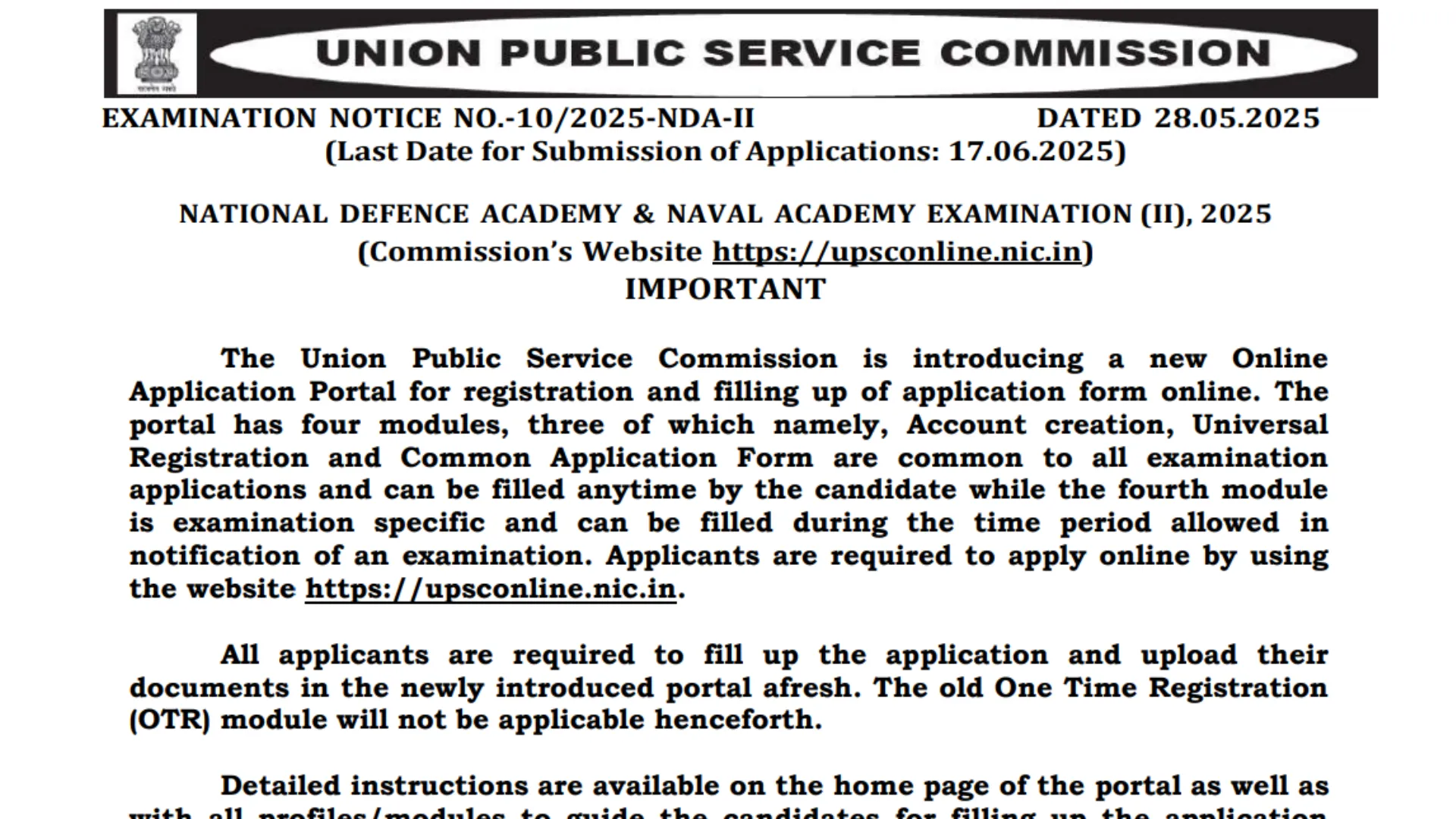 UPSC National Defence Academy and Naval Academy NDA II Recruitment 2025 and Apply Online for 406 Posts