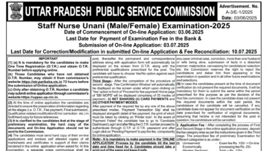 UPPSC Staff Nurse Unani Recruitment 2025 Notification Released and Apply Online for 03 Post