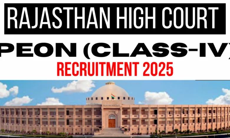Rajasthan High Court Class IV (Peon) Recruitment 2025 Notification Released for 5670 Posts, Apply Online