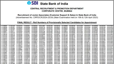SBI Junior Associates Clerk (Customer Support and Sales) Recruitment 2024 Mains Result Released for 13735 Posts