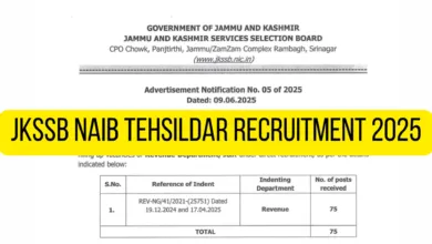 JKSSB Naib Tehsildar Recruitment 2025 Notification Released and Apply Online for 75 Posts