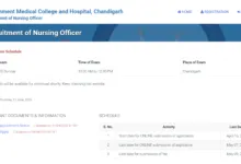 Chandigarh GMCH Nursing Officer Recruitment 2025 Download Exam Date & Admit Card for 424 Posts
