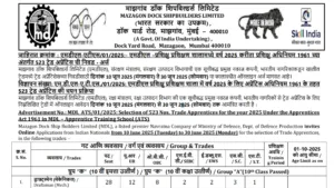 Mazagon Dock Shipbuilders Limited (MDL) Apprentices Recruitment 2025 Apply Online for 523 Post