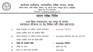 CG Vyapam Lab Attendant Recruitment 2025 Notification Released and Apply Online for 430 Posts