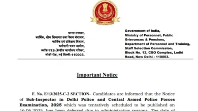 SSC CPO Sub-Inspector (SI) Recruitment 2025 Notification Released and Apply Online