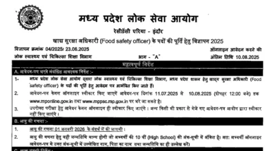 MPPSC Food Safety Officer (FSO) Recruitment 2025 Notification Released and Apply Online
