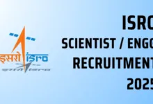 ISRO Scientist/Engineer Recruitment 2025 Notification Released and Apply Online