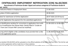Railway RRB Technician Recruitment 2025 Notification Released for 6238 Posts, Apply Online