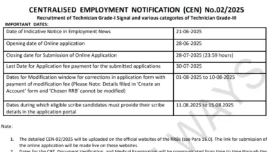 Railway RRB Technician Recruitment 2025 Notification Released for 6238 Posts, Apply Online