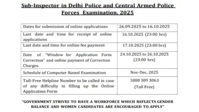 SSC CPO Sub-Inspector (SI) Recruitment 2025 Notification Released and Apply Online for 3073 Posts