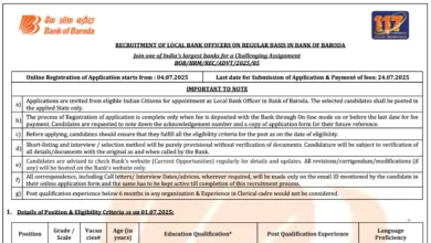 Bank of Baroda LBO Recruitment 2025 Notification PDF Out, Apply Online for 2500 Posts