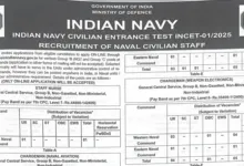 Indian Navy Civilian Recruitment 2025 Notification Released and Apply Online for 1110 Posts