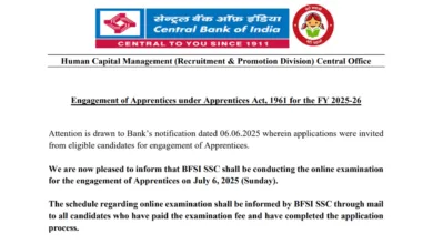 Central Bank of India Apprentice Recruitment 2025 Download Exam Date and Admit Card for 4500 Posts