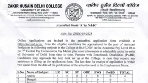 Delhi ZHDC Assistant Professor Recruitment 2025 Notification Released and Apply Online