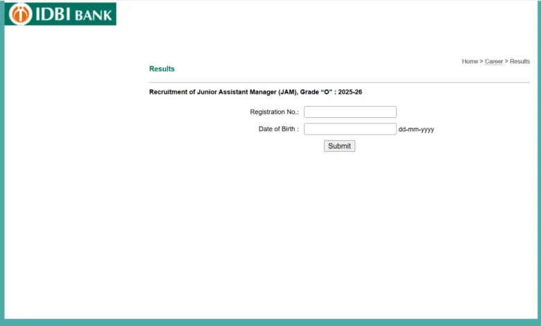 IDBI Bank Junior Assistant Manager (JAM) Result 2025 Released for 676 Posts, Check Now