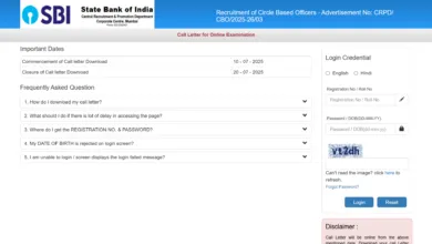 SBI Circle Based Officers (CBO) Recruitment 2025 Download Exam Date and Admit Card for 2964 Posts
