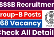 PSSSB Group B Recruitment 2025 Notification Released and Apply Online for 368 Various Posts