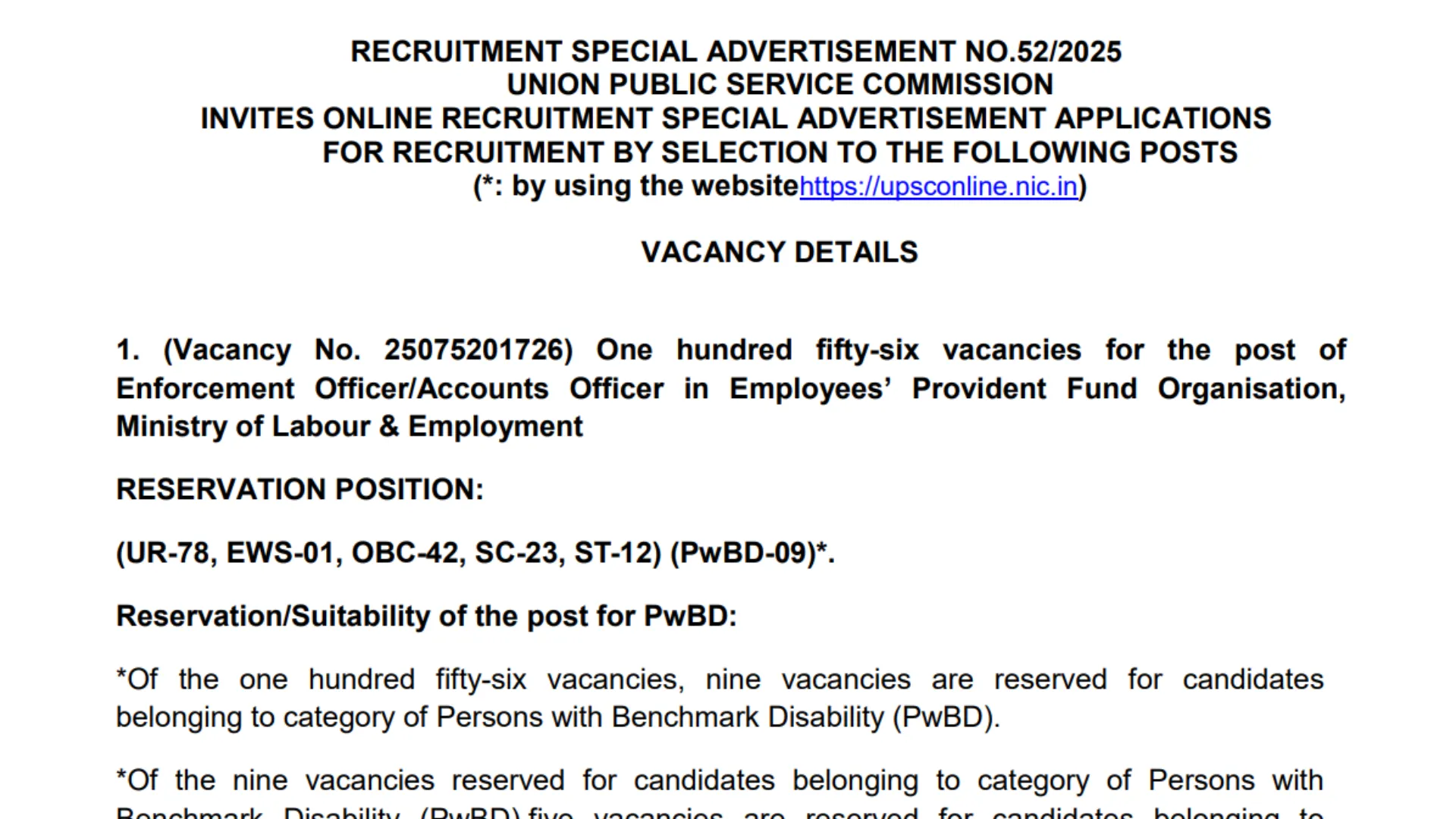 UPSC EPFO Recruitment 2025 Notification Released for 230 EO/ AO and APFC Posts, Apply Online
