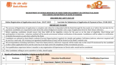 Bank of Baroda Specialist Officers (SO) Recruitment 2025 Notification Released and Apply Online for 330 Posts