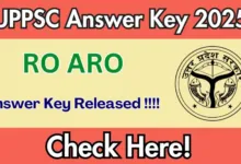 UPPSC RO/ARO 2023 Answer Key 2025 Released, Check Now