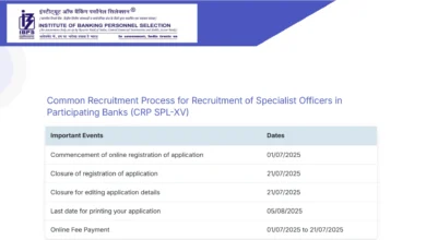 IBPS Specialist Officer (SO) Recruitment 2025 Notification Released and Apply Online for 1007 Posts