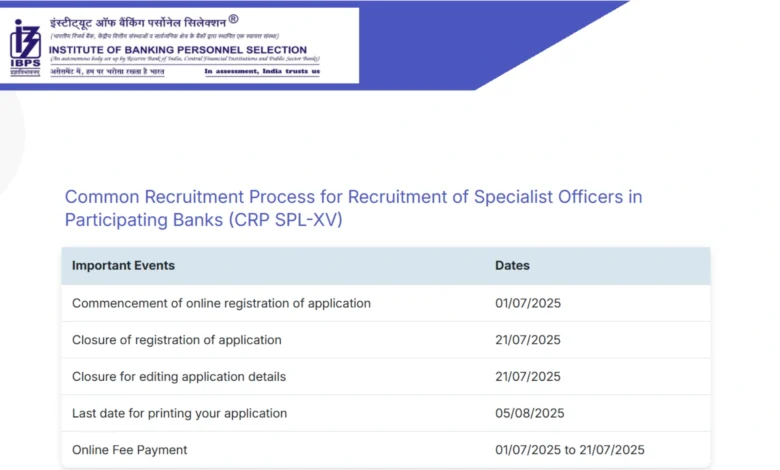 IBPS Specialist Officer (SO) Recruitment 2025 Notification Released and Apply Online for 1007 Posts