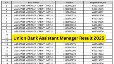 Union Bank Assistant Manager Exam Result 2025 Released for 500 Posts, Download PDF