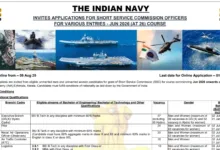 Indian Navy SSC Officer Recruitment 2025 Notification Released and Apply Online for 260 Posts