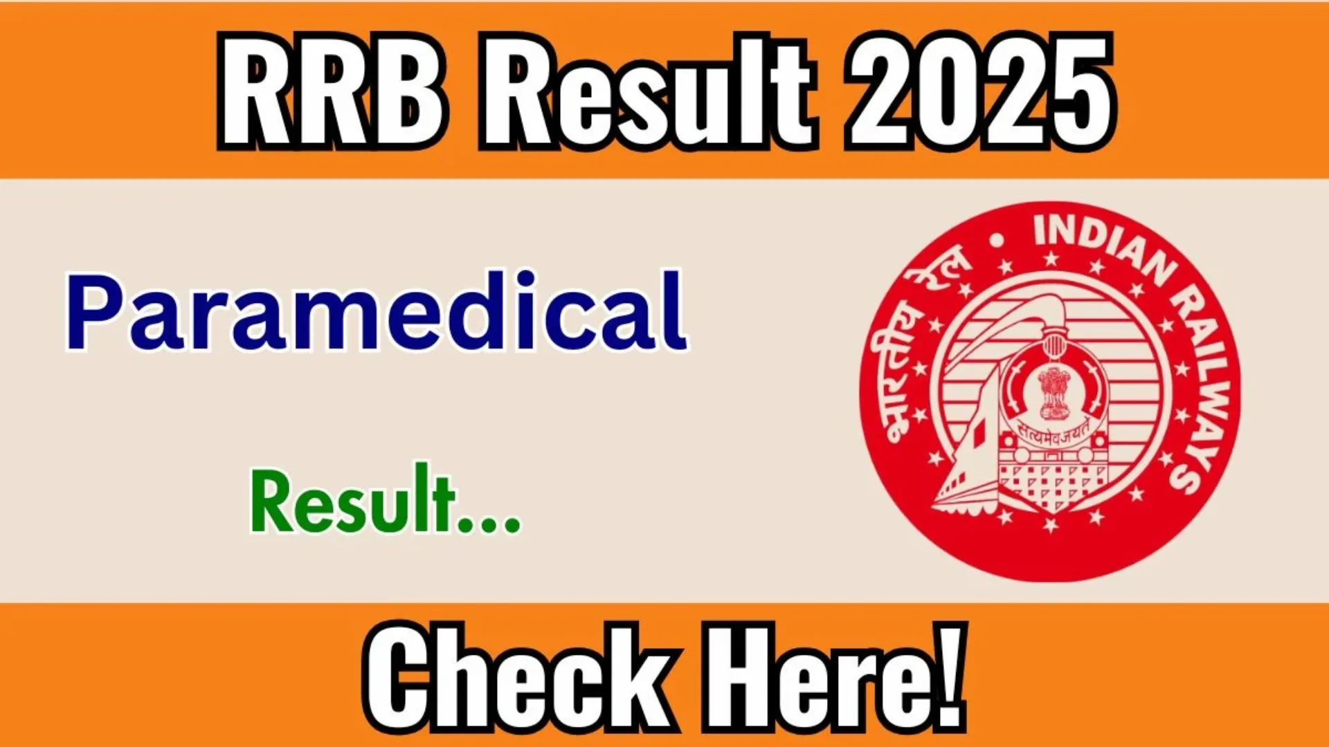 Railway RRB Paramedical Staff Categories CEN 04/2024 Result 2025 Released, Download PDF