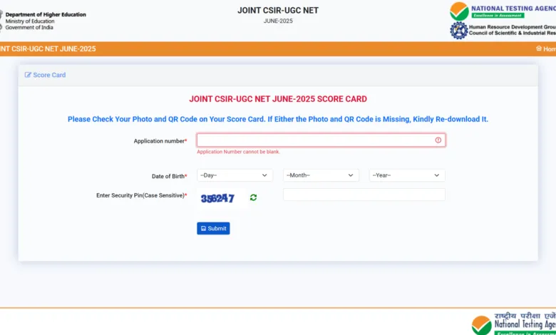 NTA CSIR UGC NET June 2025 Result / Score Card Released, Check From This Link