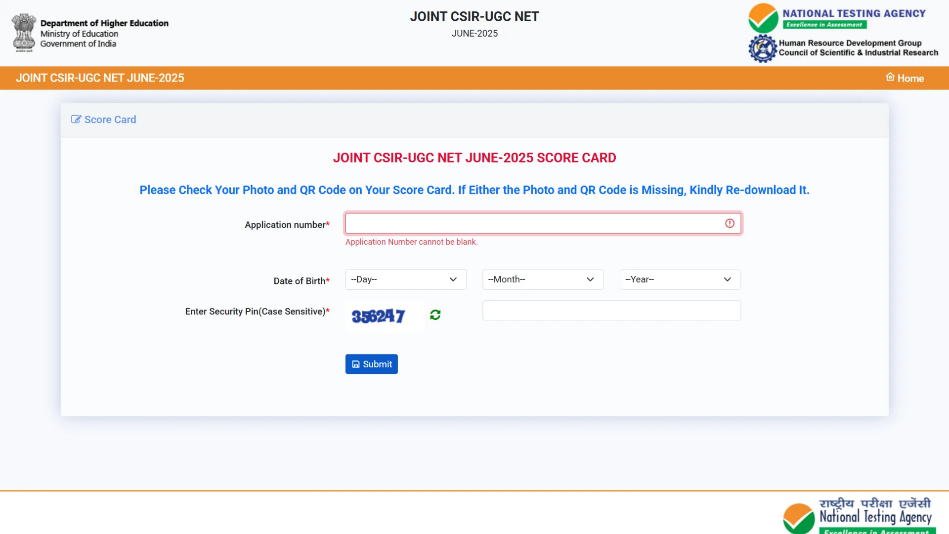 NTA CSIR UGC NET June 2025 Result / Score Card Released, Check From This Link