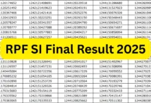Railway RPF Sub Inspector (SI) Result 2025 Released, Download PDF