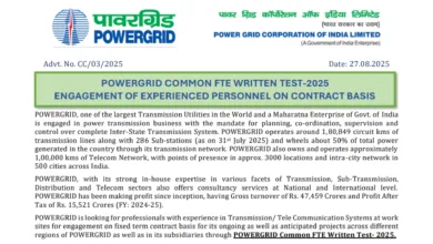 PGCIL Field Engineer and Supervisor Recruitment 2025 Notification Released for 1543 Posts, Apply Online
