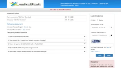 SIDBI Officers Grade A & B Exam Admit Card 2025 Released for 76 Posts, Check Now