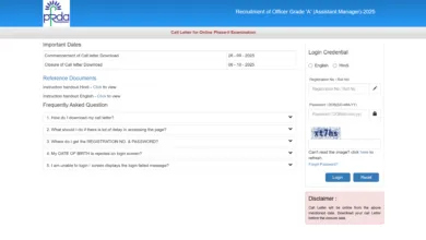 PFRDA Assistant Manager Exam Admit Card 2025 Released, Download Now