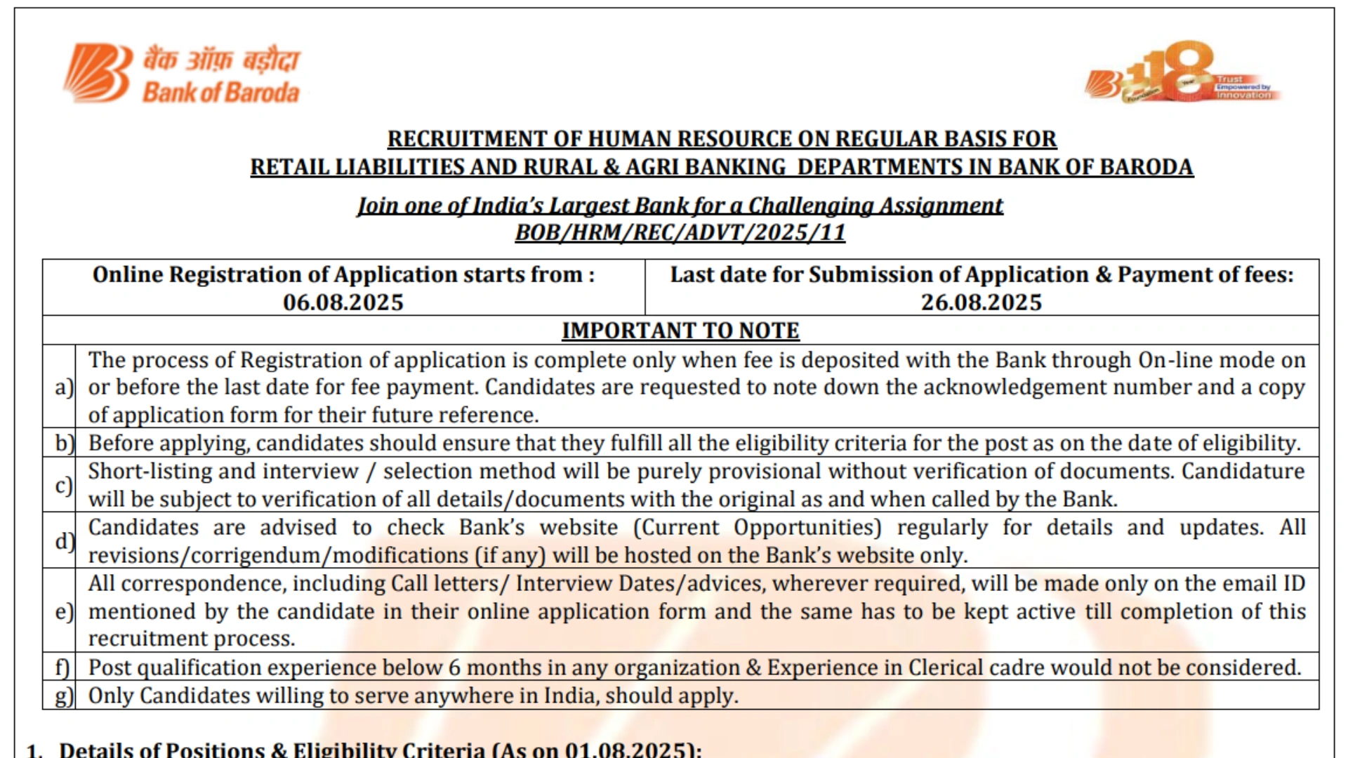 Bank of Baroda Sales Manager & Officer Recruitment 2025 Notification Released and Apply Online for 417 Posts