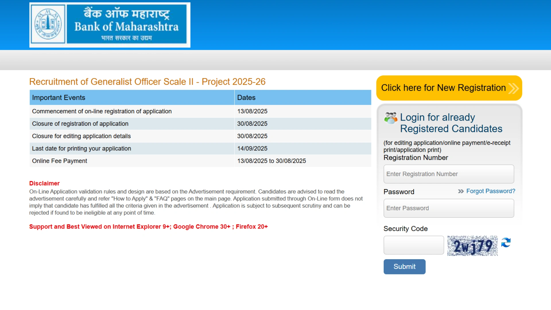 Bank of Maharashtra Generalist Officer Recruitment 2025 Notification Released and Apply Online for 500 Posts