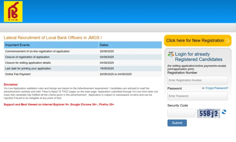 Punjab and Sind Bank Local Bank Officers (LBO) Recruitment 2025 Notification Released and Apply Online for 750 Posts