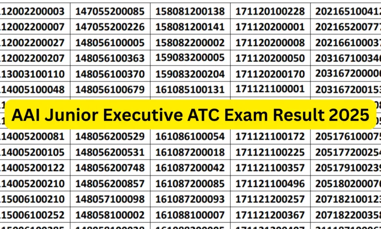 AAI Junior Executive ATC Result 2025 Released for 309 Posts, Download PDF