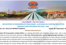 IOCL Engineer Recruitment 2025 Notification Released and Apply Online for Various Posts